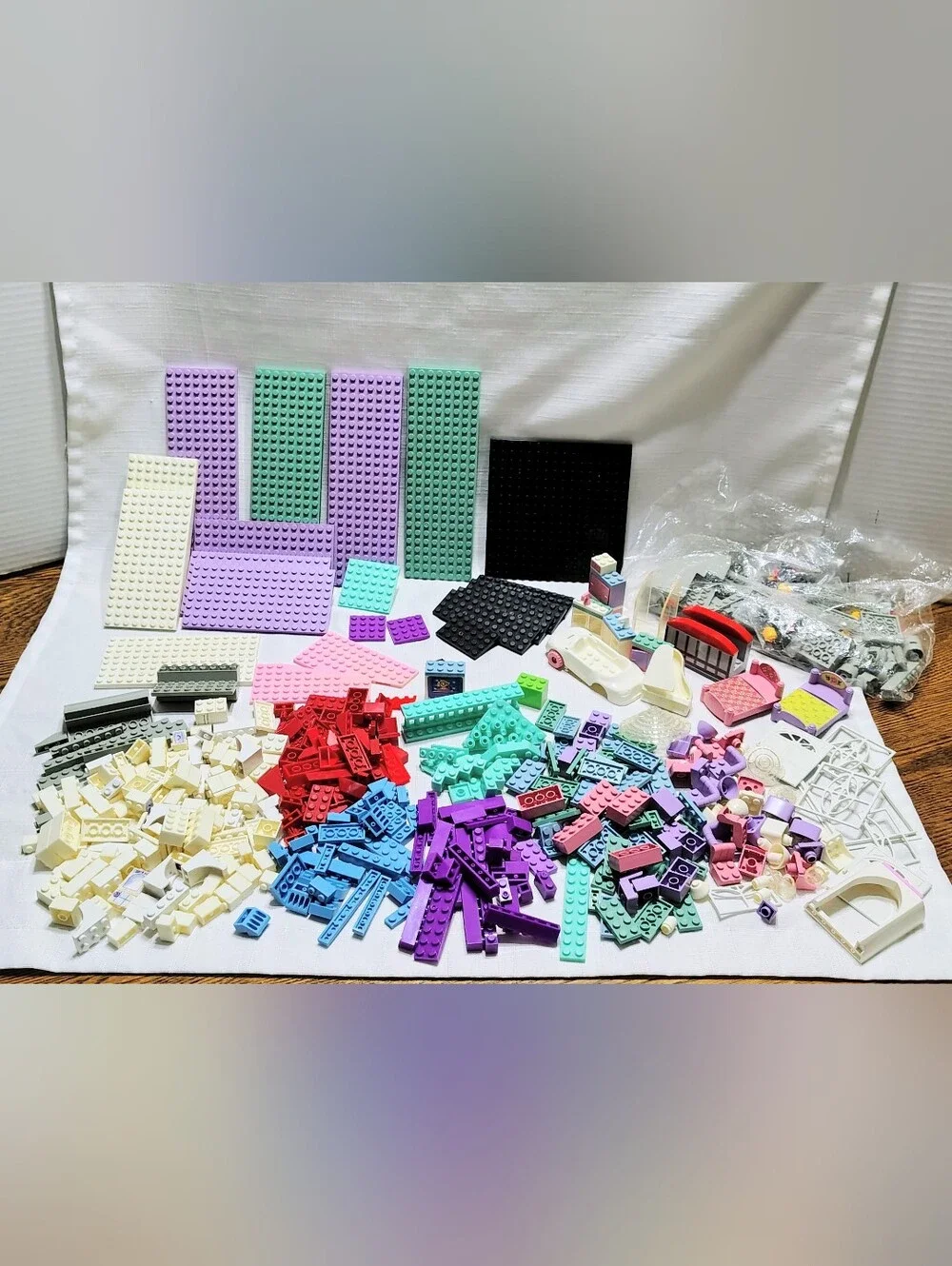Mega Bloks Multi-Color Plates Blocks Parts Pieces & Sealed Mystery Bag 2- 1/2 Lb